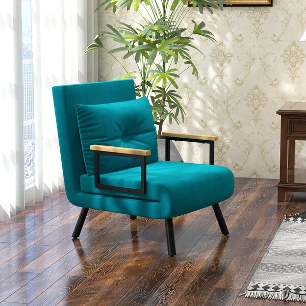 HOMCOM Poltrona Letto Singolo in Tessuto Effetto Velluto Reclinabile in 5 Posizioni con Cuscino Sfoderabile, 63x73x81cm, Blu Scuro | Aosom Italy