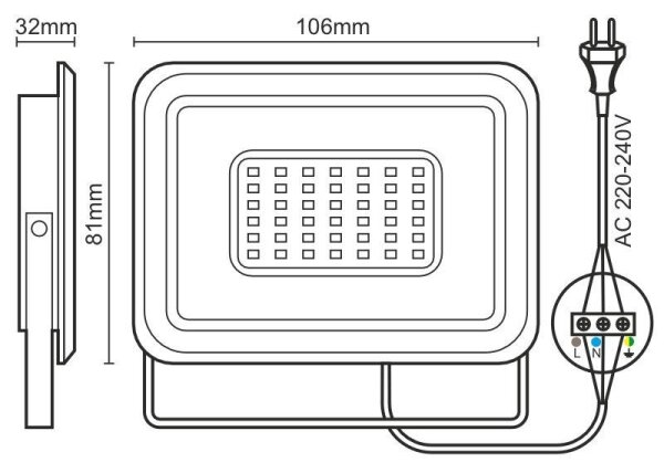 Riflettore LED LED/10W/230V 4000K IP65