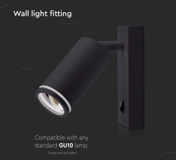 Faretto da parete con interruttore 1xGU10/35W/230V nero
