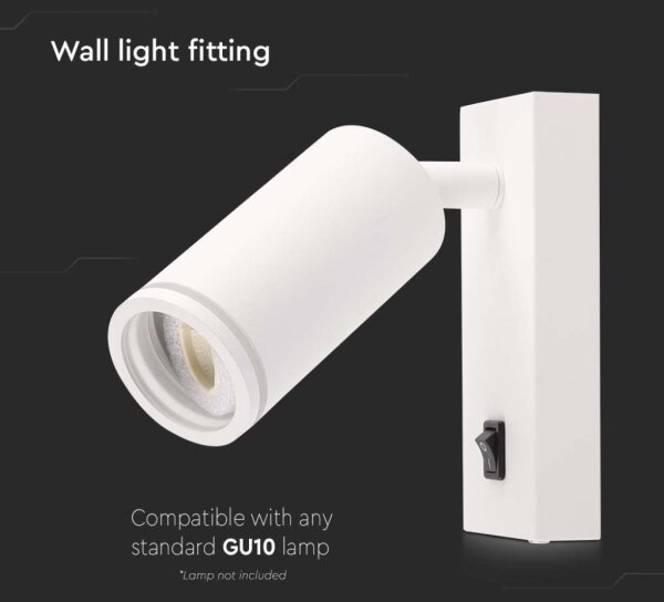 Faretto da parete con interruttore 1xGU10/35W/230V bianco