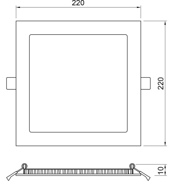 APLED - Lampada LED da incasso per bagni SQUARE LED/18W/230V IP41 220x220 mm