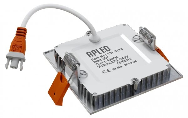 APLED - Lampada LED da incasso per bagni SQUARE LED/3W/230V IP41 85x85 mm