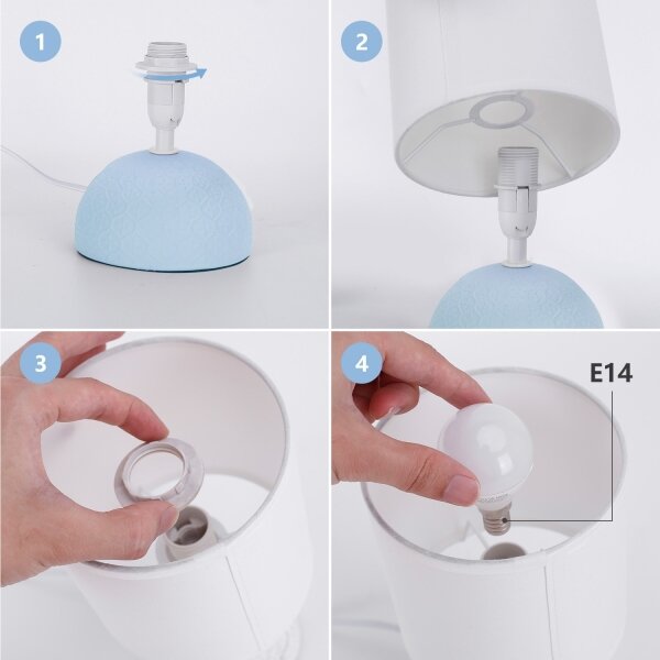 Aigostar - Lampada da tavolo 1xE14/40W/230V blu/bianco