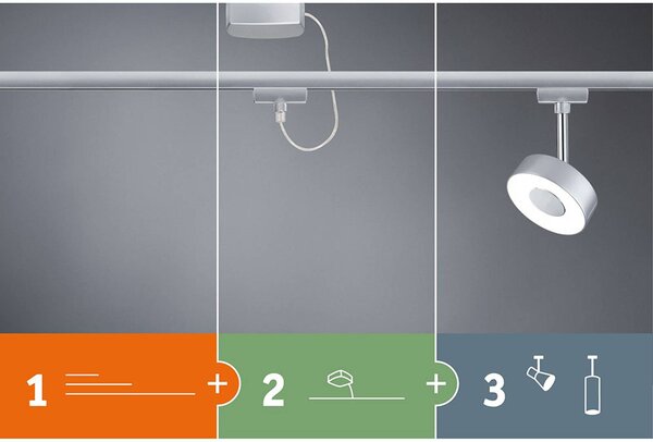 Paulmann URail sistema base set accessori, cromo