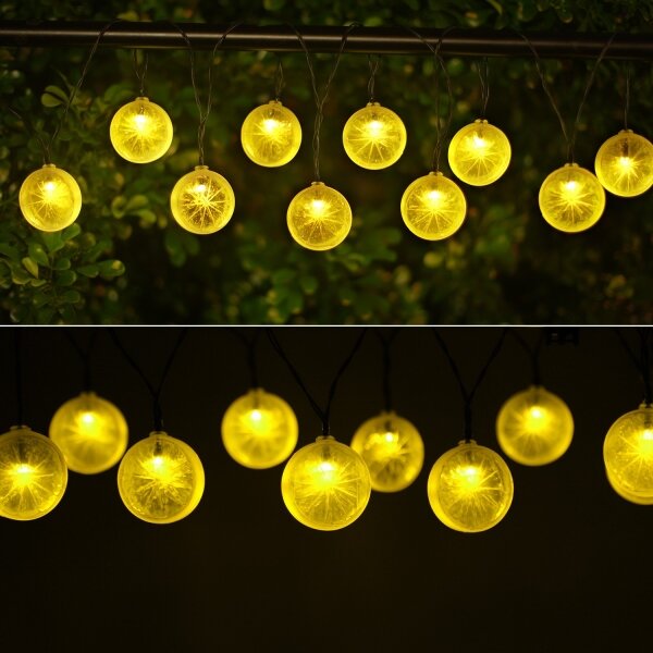 Aigostar - Catena solare LED 10xLED/3,8m IP44 bianco caldo