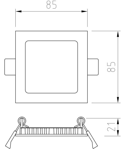 APLED - Lampada LED da incasso per bagni SQUARE LED/3W/230V IP41 85x85 mm