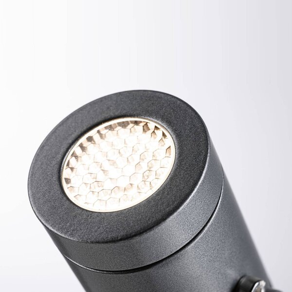 Paulmann Plug & Shine LED, faretto con picchetto a terra Radon Radon, dimmerabile, Alluminio / Grigio / Zincato, Alluminio