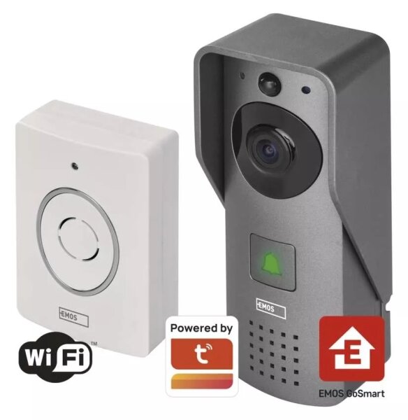 Campanello video wireless GoSmart 12V 3xAA IP44 Wi-Fi Tuya con sensore movimento
