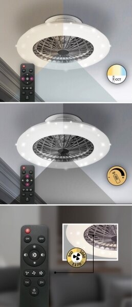 Rabalux - Plafoniera LED dimmerabile con ventilatore LED/30W/230V + TC