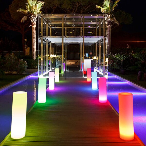 Smart&Green Tower - lampada decorativa LED azionabile con app Tower, dimmerabile, Bianco / Opale, Plastica, Moderno