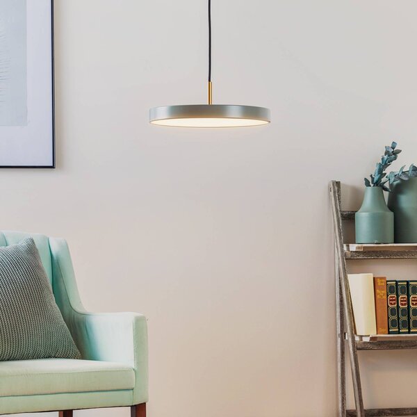 UMAGE lampada LED a sospensione Asteria Mini, verde chiaro/ottone, Ø 31 cm dimmerabile, Verde, Soggiorno / Sala da pranzo, Alluminio, Design