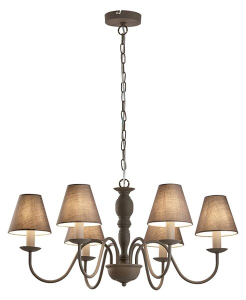 Viokef Lampadario a soffitto Fatima, dimmerabile, Alluminio / Grigio / Zincato, Soggiorno / Sala da pranzo, Metallo, Campagna / Rustiche, Lampadario
