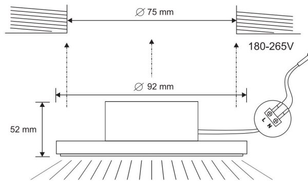 Lampada LED da incasso per bagni LED/7W/230V 4000K nero IP44