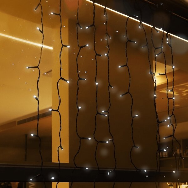 Aigostar - Catena solare a LED 100xLED/8 funzioni 4x1m IP65 bianco freddo
