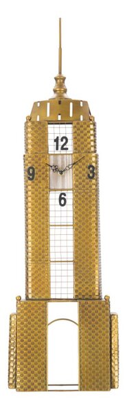 Orologio da Muro Empire Building 23,5x6,5x78 cm in Ferro Oro