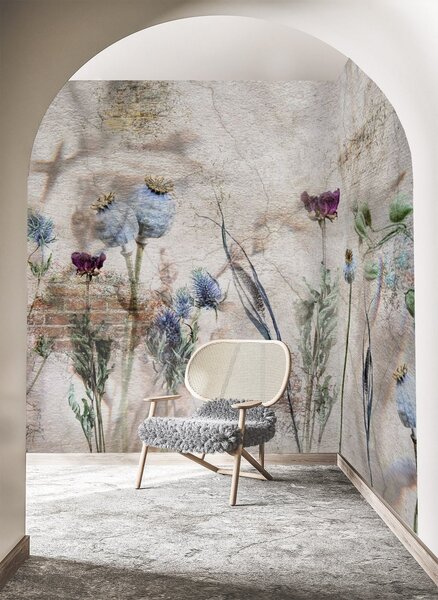 Carta da parati Fiori ed erbe, Carta da parati Design, u72771 : Uwalls.it