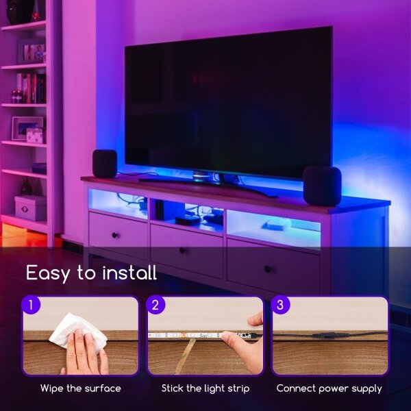 Aigostar - Striscia LED RGB Dimmerabile 3m LED/24W/12/230V IP65 + TC