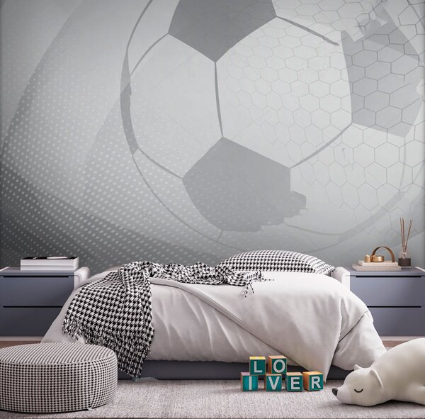 Carta da parati Pallone da calcio bianco con sfondo bianco, Carta da parati per Bambini, Carta da parati popolare, u72781 - Tapeko.it