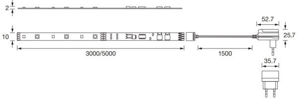 Ledvance - Striscia LED RGBW dimmerabile FLEX 3m LED/10W/230V + +TC
