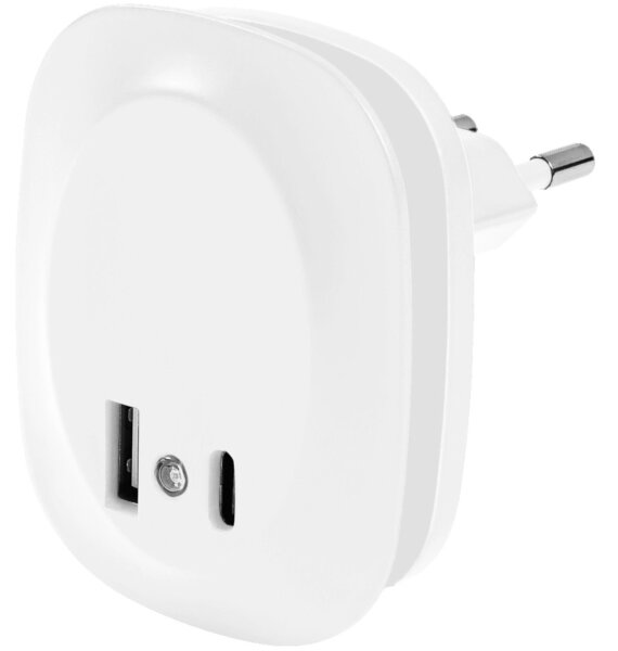 Ledvance- Lampada notturna LED con sensore e spina integrata e USB LUNETTA LED/12,5W/230V