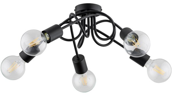 Lampadario a plafone INTER 5xE27/15W/230V nero