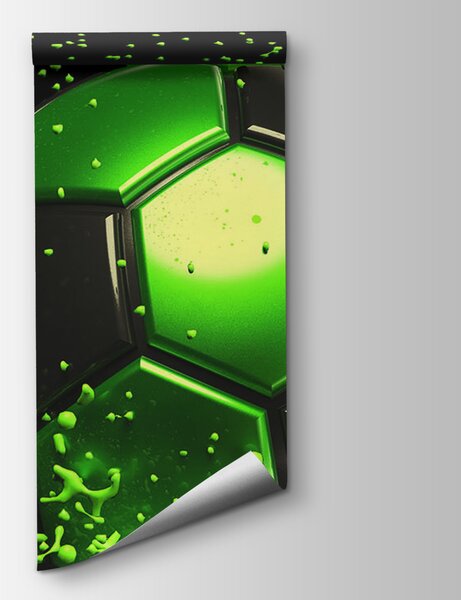 Carta da parati Pallone da calcio verde e nero, Carta da parati design, Carta da parati popolare, u72789 - Tapeko.it