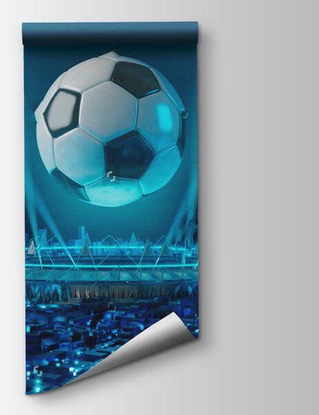 Carta da parati Pallone da calcio sopra uno stadio, Carta da parati per Bambini, Carta da parati popolare, u72793 - Tapeko.it