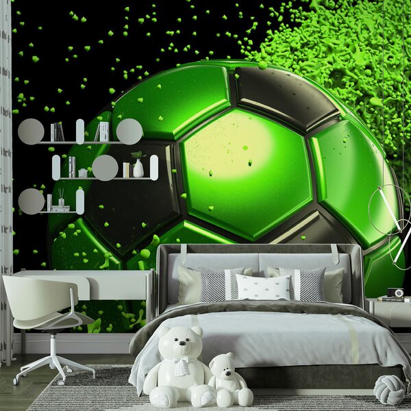 Carta da parati Pallone da calcio verde e nero, Carta da parati design, Carta da parati popolare, u72789 - Tapeko.it
