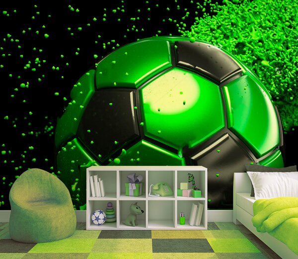 Carta da parati Pallone da calcio verde e nero, Carta da parati design, Carta da parati popolare, u72789 - Tapeko.it