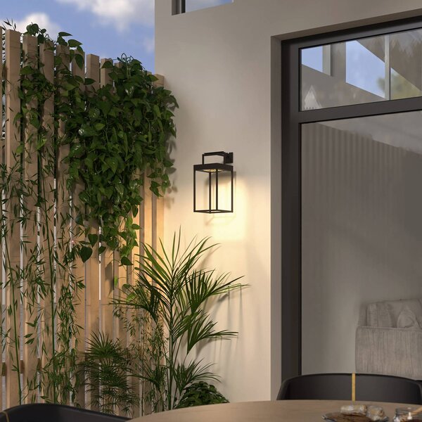 Lucande lampada LED solare Lynzy, 38 cm, nero, metallo, IP65 Lynzy Lucande, dimmerabile, Nero, Alluminio, Moderno, Lampade solari