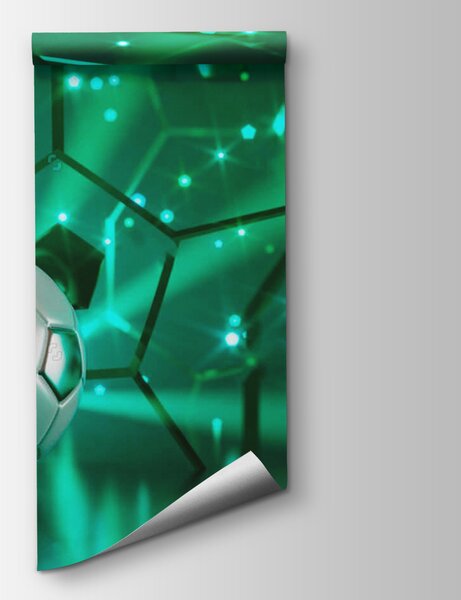 Carta da parati Pallone da calcio su una superficie riflettente, Carta da parati per Bambini, Carta da parati popolare, u72787 - Tapeko.it