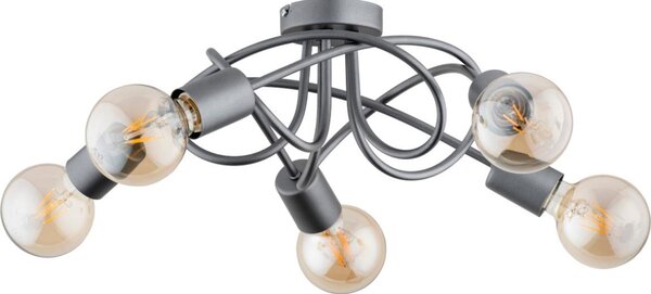 Lampadario a plafone BOSTON 5xE27/15W/230V grigio