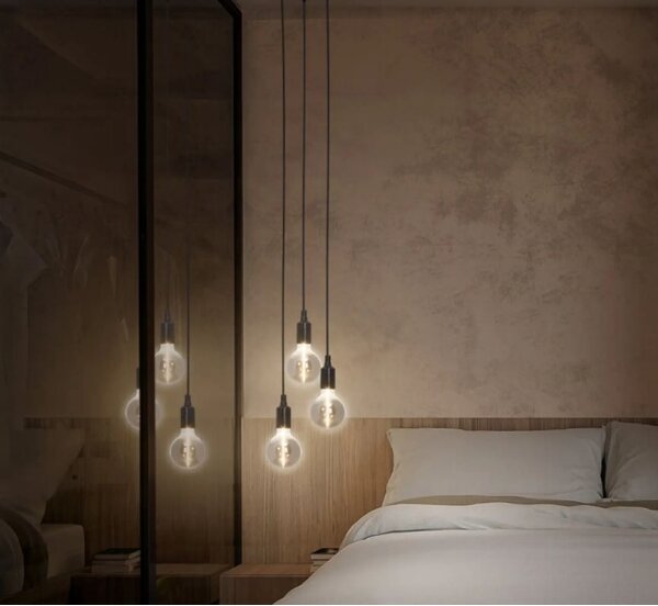 Ledvance - Lampadario a sospensione con filo PENDULUM ROBBIN 1xE27/15W/230V nero