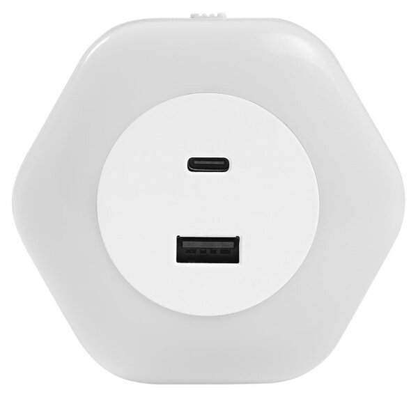 Ledvance - Lampada di orientamento LED con spina integrata con USB LUNETTA LED/15W/230V