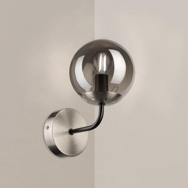 Brilagi - Lampada da parete MALIVA 1xE14/15W/230V cromo opaco/fumé