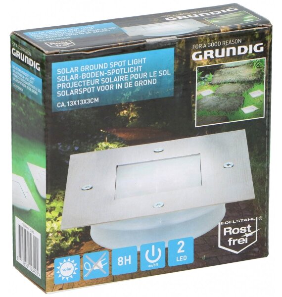 Grundig - Lampada solare LED incasso 2xLED/1,2V 600 mAh IP44