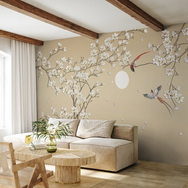 Carta da parati Uccelli, stile cinese, Carta da parati Floreale, u72938 : Uwalls.it