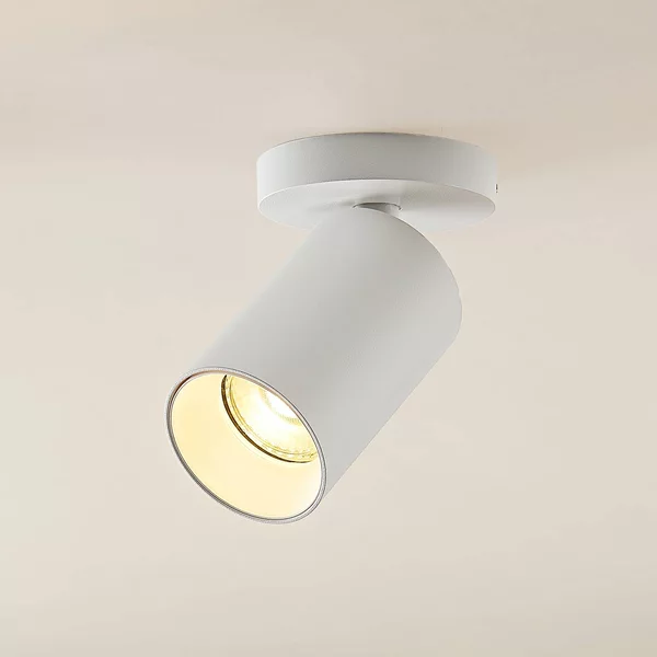 Arcchio Faretto Brinja, bianco, rotondo, altezza 12 cm, Ø 6 cm Brinja Arcchio, dimmerabile, Bianco / Opale, Soggiorno / Sala da pranzo, Alluminio, Moderno, Faretto