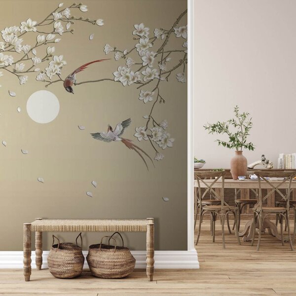 Carta da parati Uccelli, stile cinese, Carta da parati Floreale, u72938 : Uwalls.it