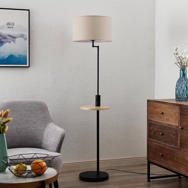 Lampada da terra Zinia Lindby, Nero, Soggiorno / Sala da pranzo, Metallo, Moderno, Lampada da terra