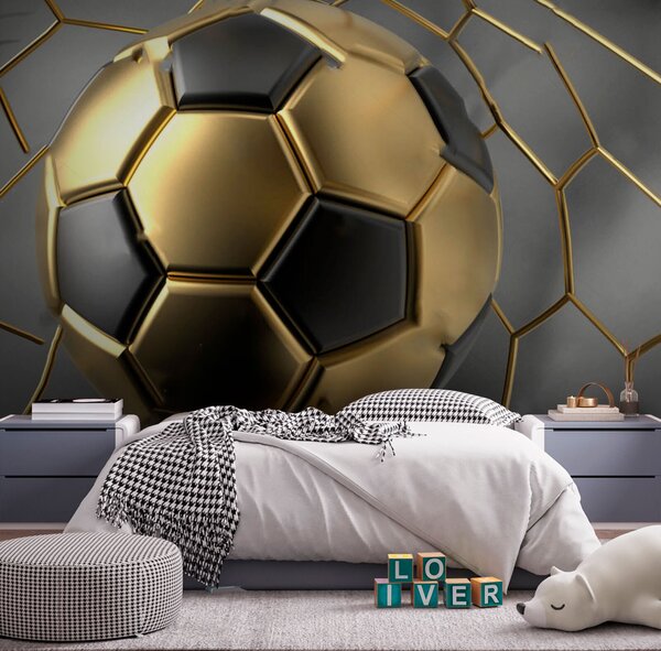 Carta da parati Sogni di calcio in tinte metalliche, Carta da parati design, Carta da parati popolare, u73011 - Tapeko.it