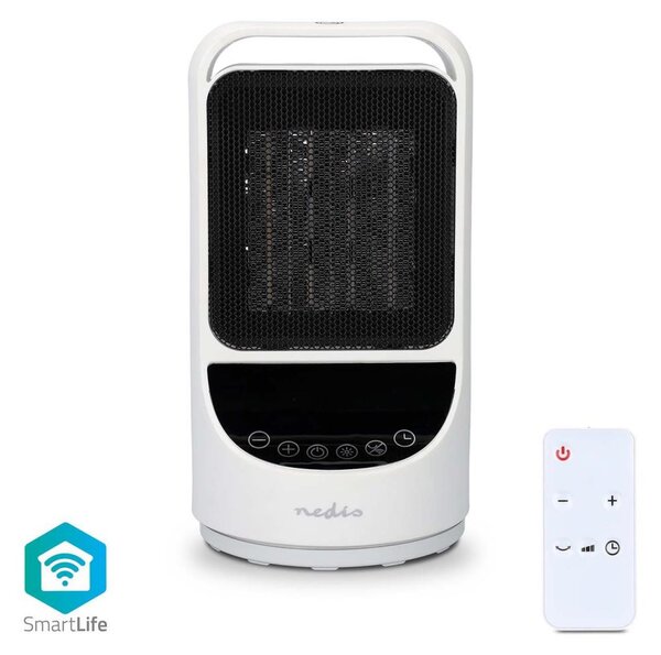 Nedis HTFA22WTW - Ventilatore con elemento riscaldante 1000/1500W/230V Wi-Fi Tuya + +TC