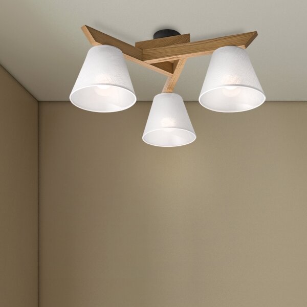 Brilagi - LED Lampadario a plafone ANTHONY 3xE14/40W/230V quercia/bianco