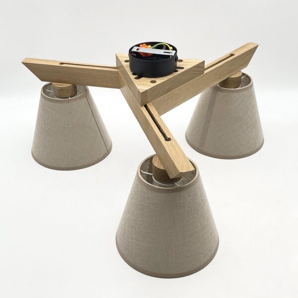 Brilagi - LED Lampadario a plafone ANTHONY 3xE14/40W/230V quercia/beige
