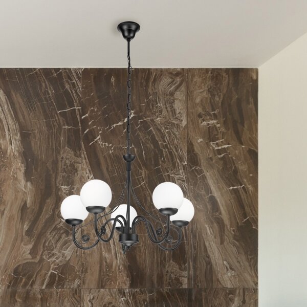 Brilagi - LED Lampadario a sospensione con catena COTTAGE 5xG9/40W/230V nero/bianco