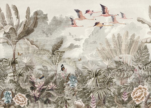 Carta da parati Murale di uccelli in volo su una foresta, Carta da parati design, Carta da parati popolare, u73561 - Tapeko.it