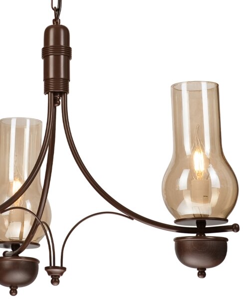 Brilagi - Lampadario LED a catena COTTAGE 3xE14/40W/230V faggio/marrone/beige fumé