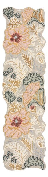 Passatoia in lana rosa chiaro tessuta a mano 60x230 cm Daphne Shaped Floral - Flair Rugs