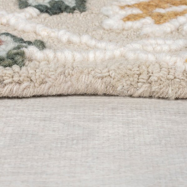 Tappeto in lana rosa chiaro tessuto a mano 120x170 cm Daphne Shaped Floral - Flair Rugs
