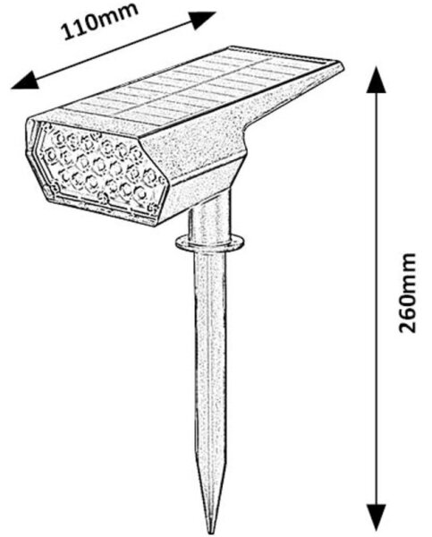 Rabalux 77088 - LED Solare NANTES LED/0,5W/3,7V IP65 nero